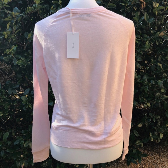 Vince Linen Long Sleeve Tee Casa Rosa NWT - Picture 4 of 4